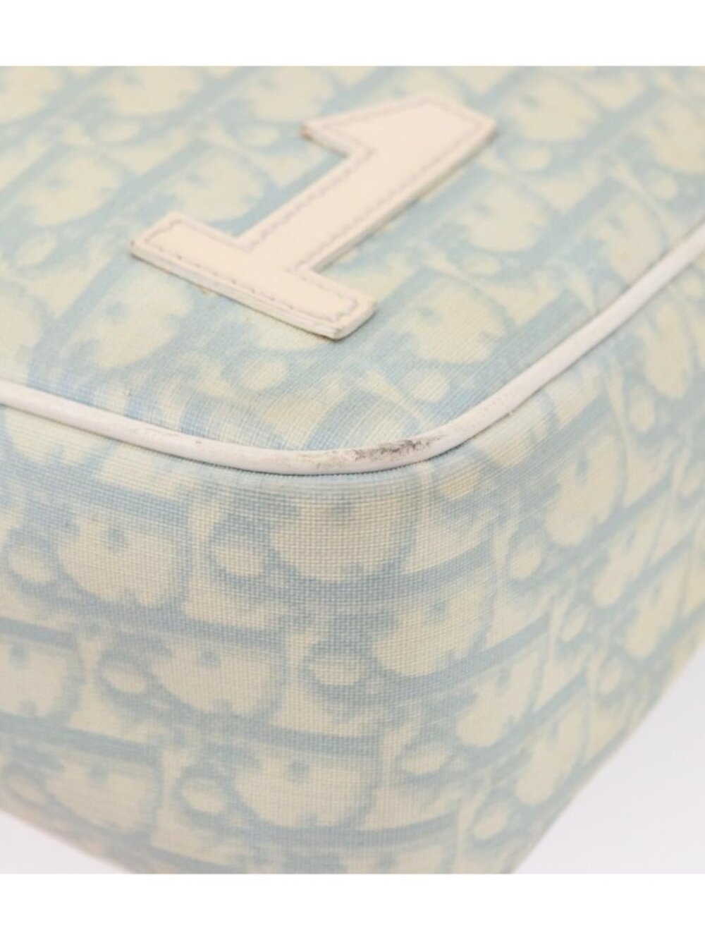 Christian Dior Trotter Canvas Shoulder Bag PVC Light Blue Silver - Picture 10 of 16